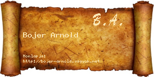 Bojer Arnold névjegykártya